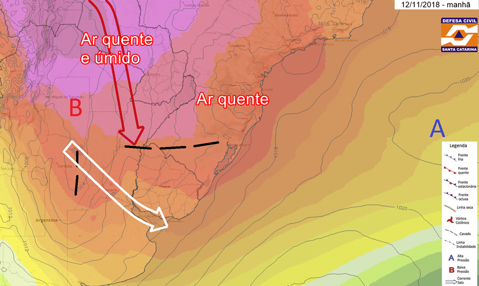 Defesa Civil emite alerta: Quarta-feira com alto risco de temporais em SC