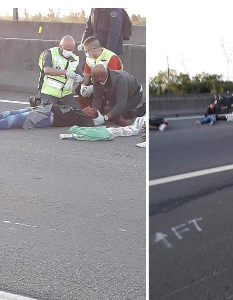 Acidente na BR-101: Casal sofre queda de motocicleta