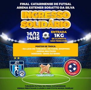 Ingressos para a partida entre Tubarão Futsal e Joaçaba já podem ser trocados