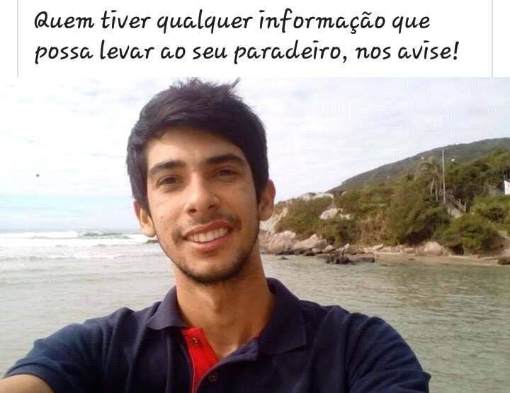 Jovem de 24 anos está desaparecido