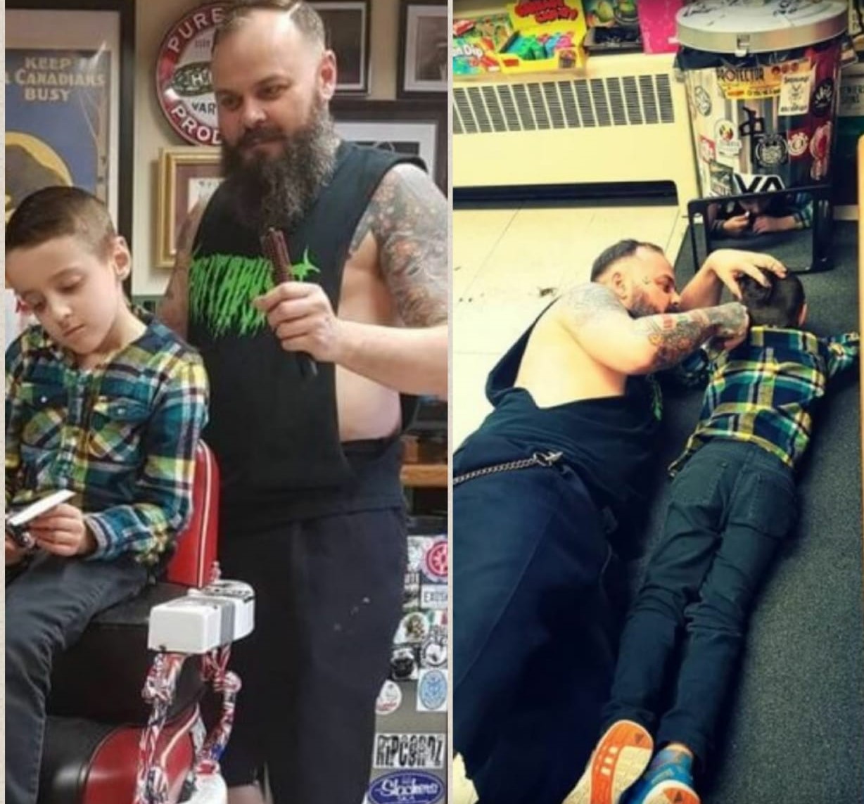 Histórias de vida e afeto: Cabeleireiro deita no chão para cortar cabelo de criança autista