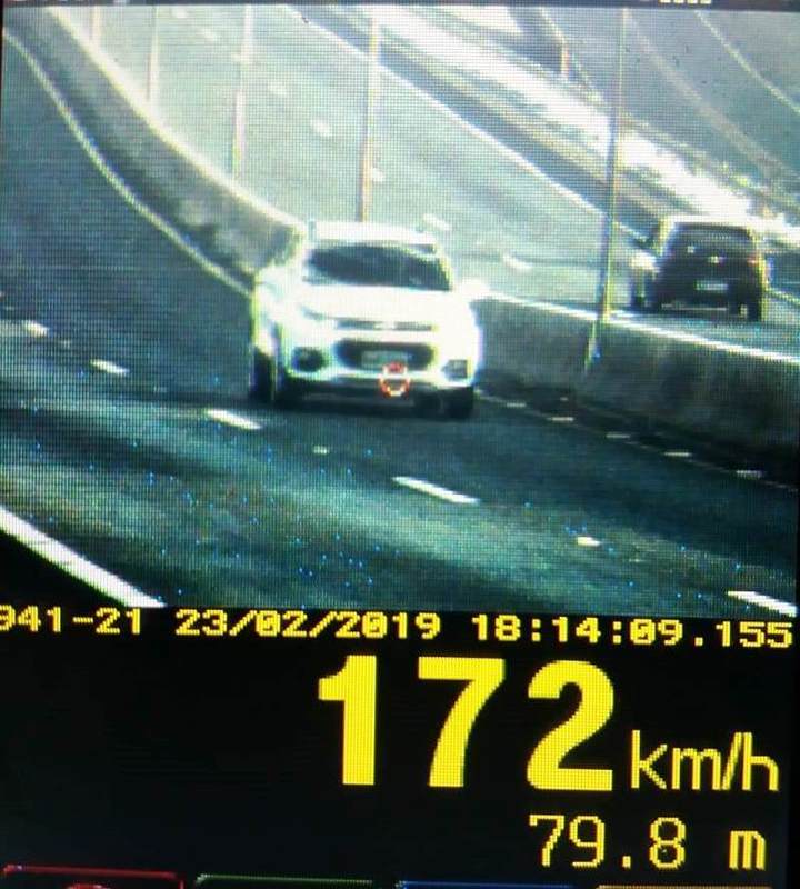 Em SC: Veículo é flagrado a 172 quilômetros por hora