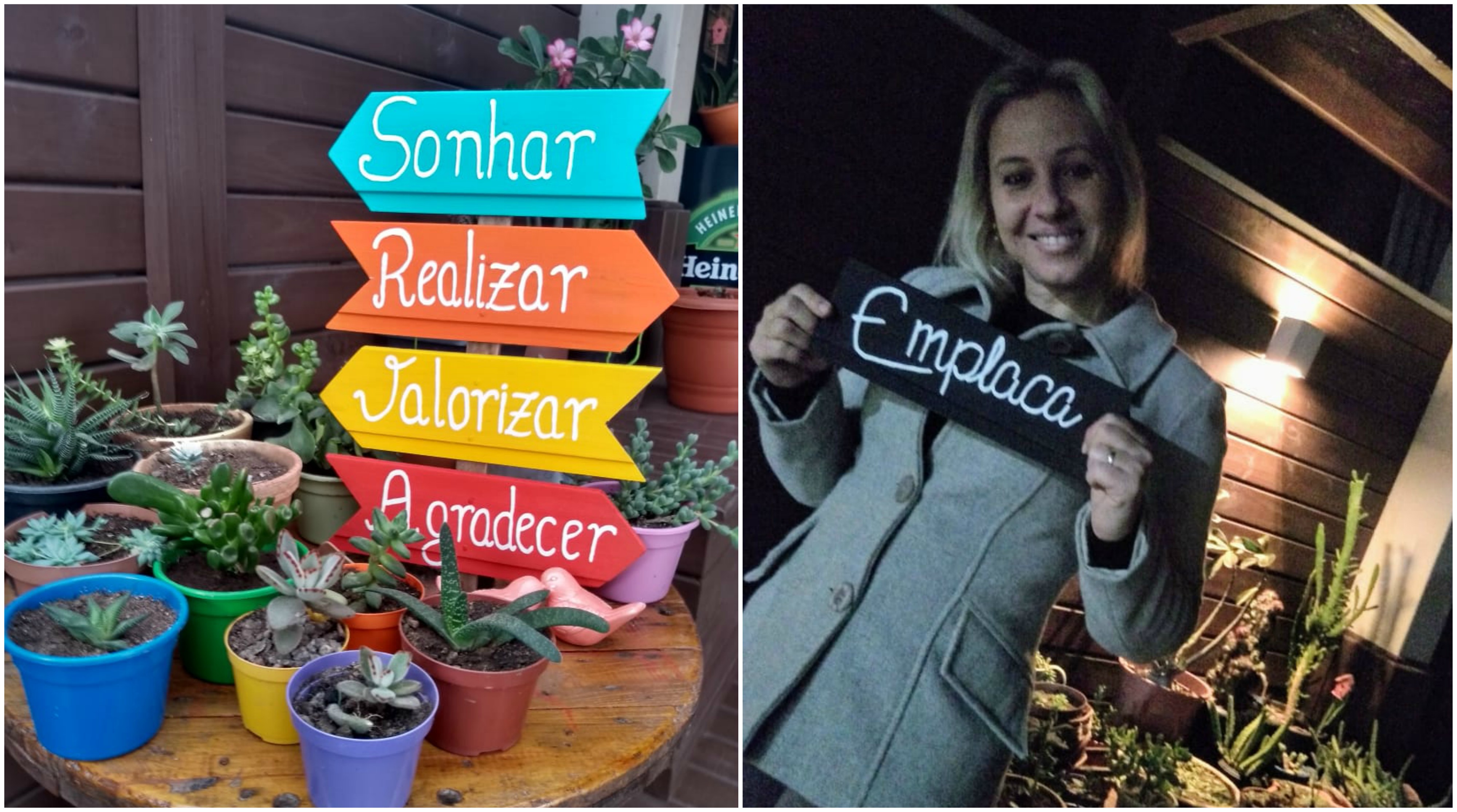 Exemplo de superação e empreendedorismo: Educadora investe na confecção de placas artesanais