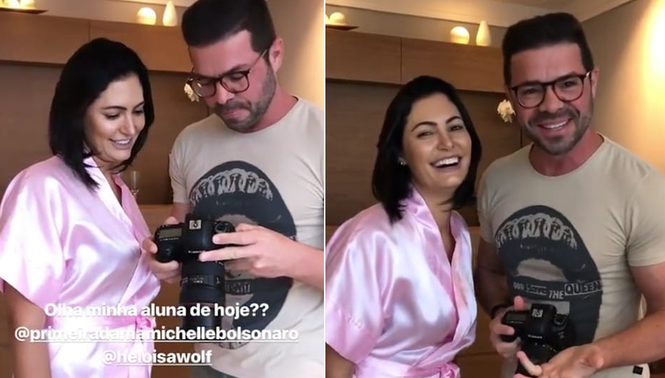 Fotógrafo Davi Nascimento se encontra com a primeira dama Michelle Bolsonaro