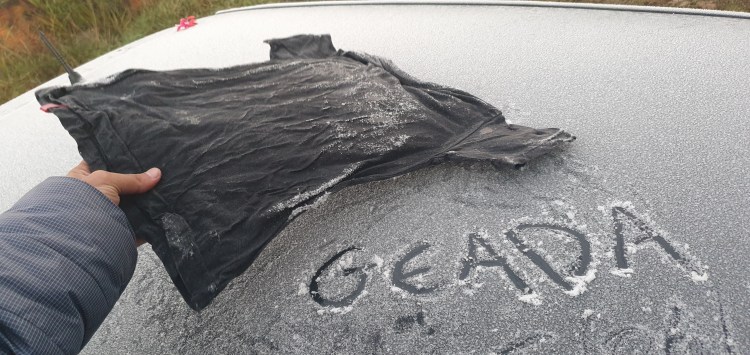 Congelante: temperaturas negativas congelam até roupas na serra catarinense nesta quarta