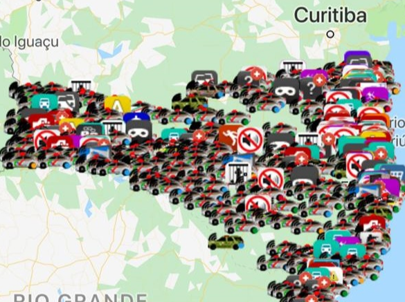 184 ocorrências ocorreram ao mesmo tempo em SC