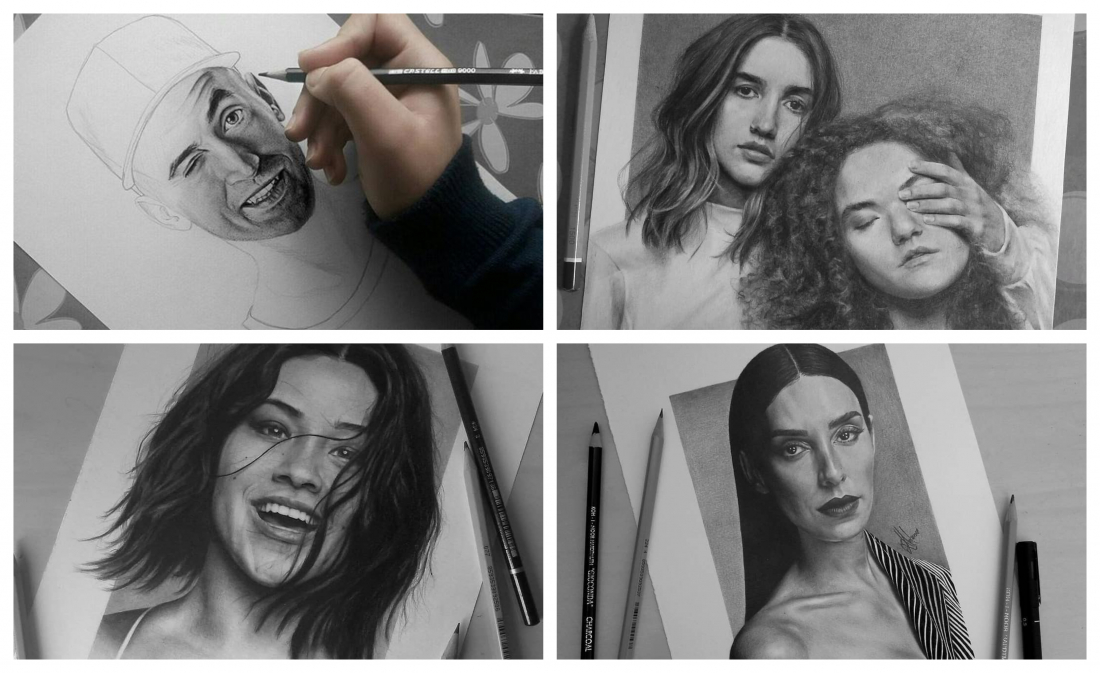 Jovem de Capivari de Baixo faz sucesso nas redes sociais com retratos de celebridades feitos com carvão