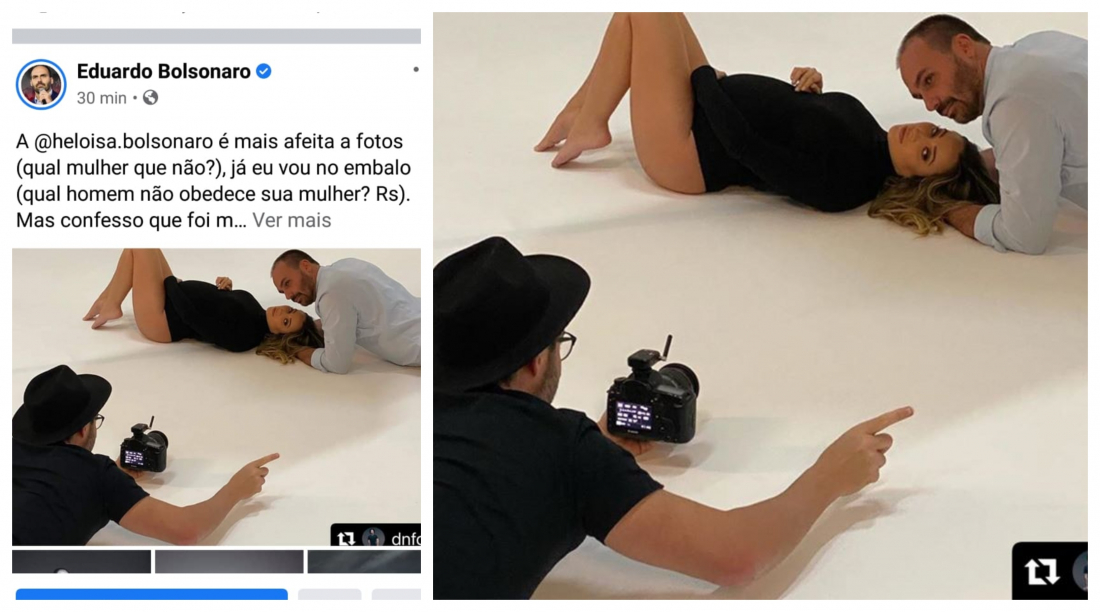 Eduardo Bolsonaro compartilha fotos de ensaio de gestante feitas por Davi Nascimento