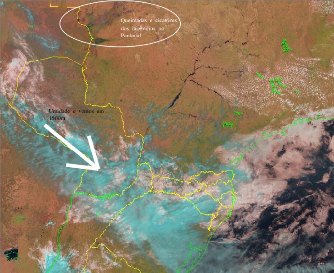 Rastro de fumaça vinda do Pantanal permanece no Oeste de SC