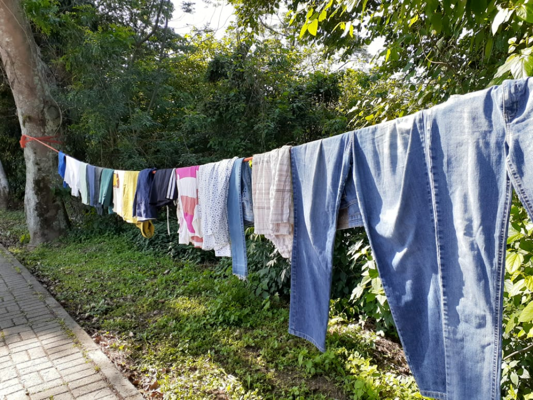 ‘Ficou feio’: Após receber críticas sobre varal solidário instalado na beira-rio, moradora resolve mudar local de doação, em Tubarão