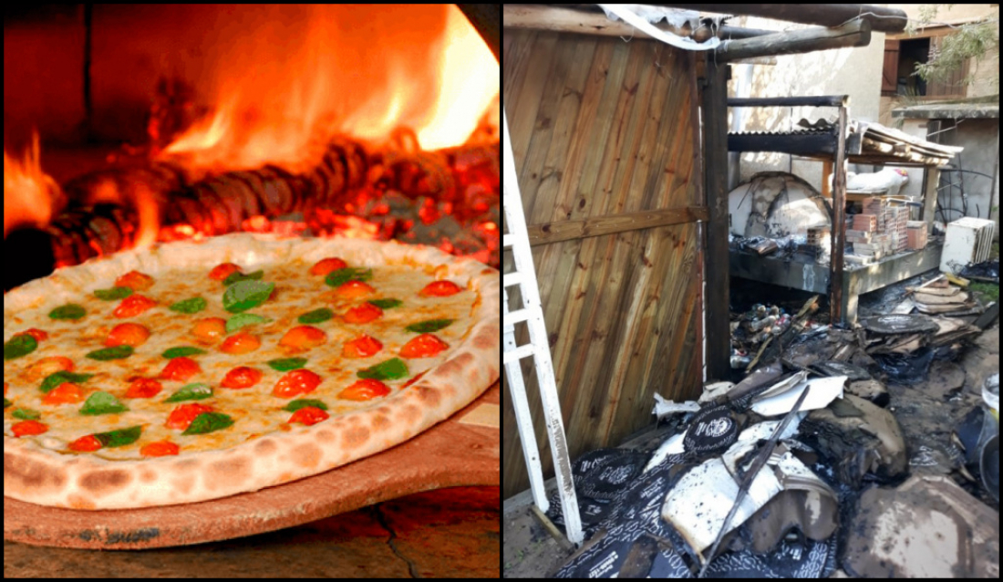 Populares controlam incêndio em pizzaria na Praia do Rosa, em Imbituba