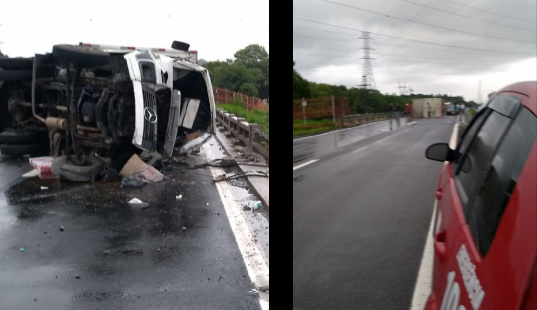 Tombamento de caminhão entre Tubarão e Capivari deixa uma vítima fatal