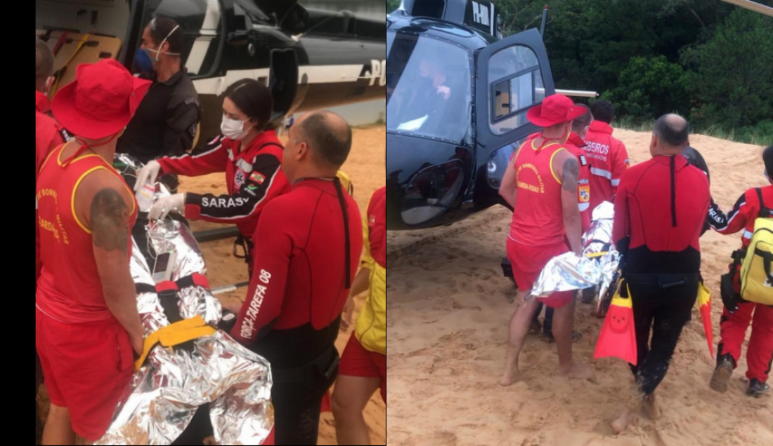Jovem gravemente ferido em Jaguaruna é transportado pelo Saer à Tubarão 