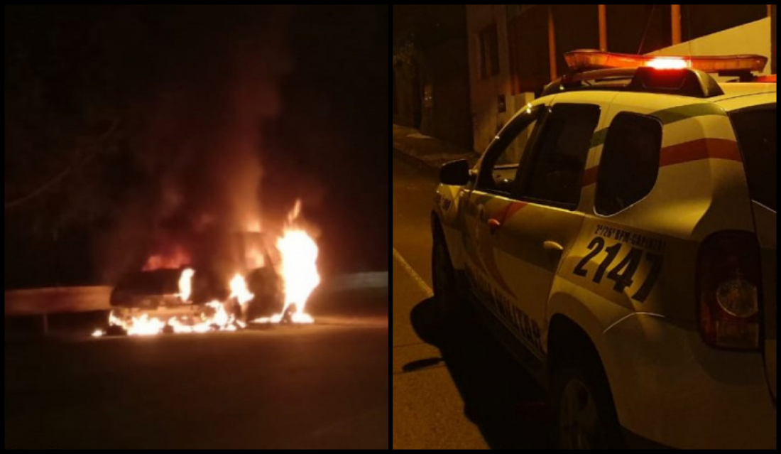 Incêndio criminoso em veículo é averiguado pela Polícia Militar em Tubarão
