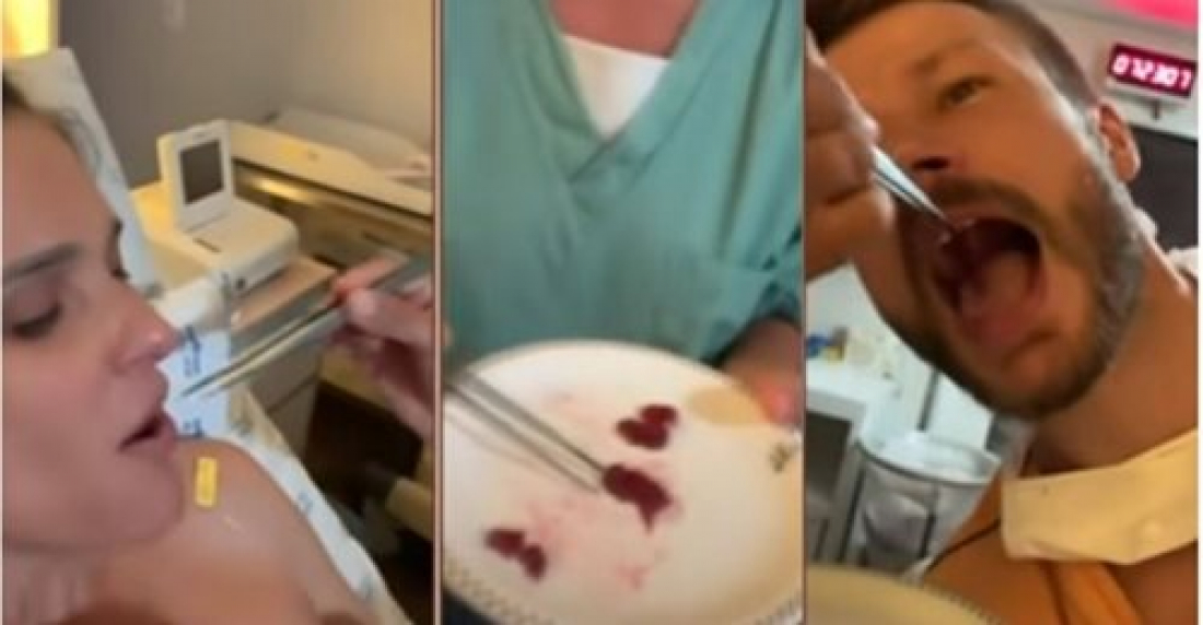 Fernanda Lima e Rodrigo Hilbert mostram momento em que comem a placenta da filha