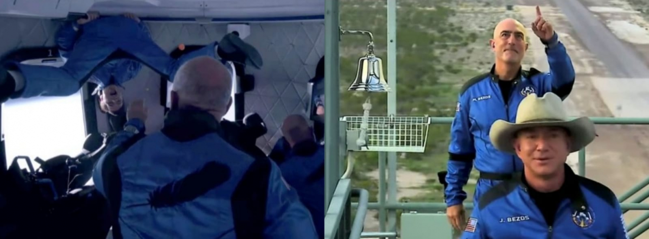 Internacional: Jeff Bezos, homem mais rico do mundo, decola em viagem espacial
