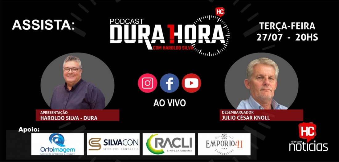 É hoje! Podcast Dura 1 Hora recebe Julio César Knoll, desembargador do TJSC