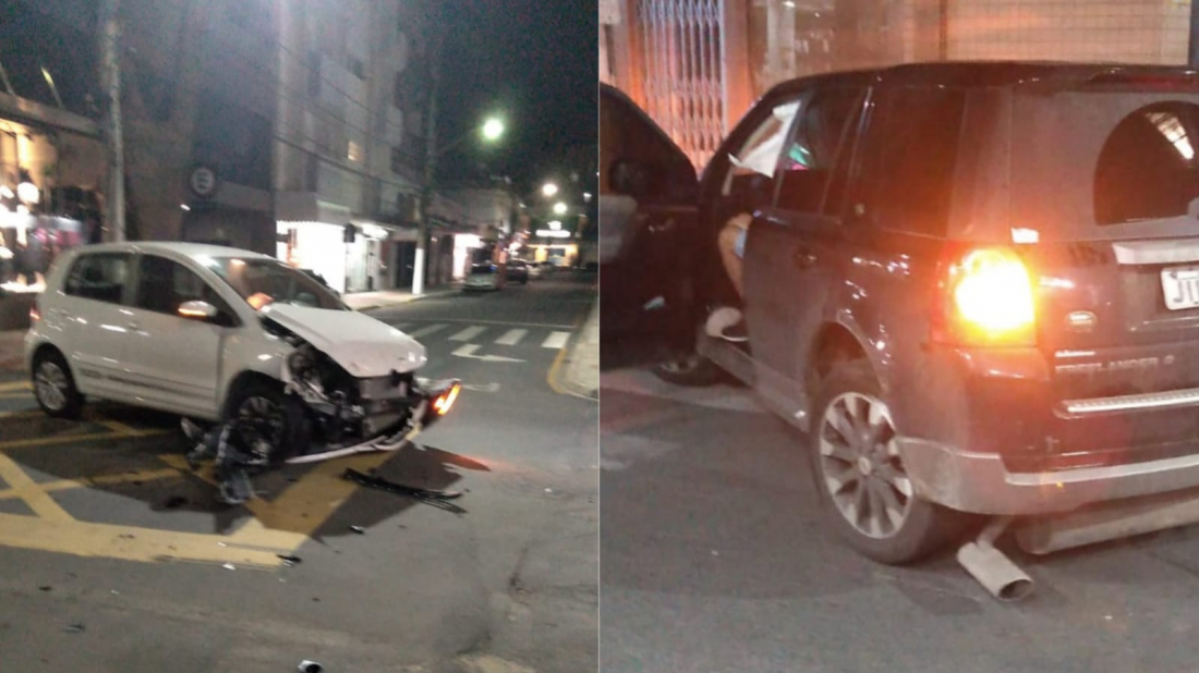 Motorista bate em carro e diz ter atravessado no sinal verde em rua sem semáforo