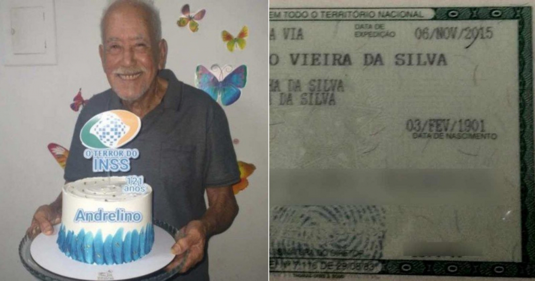 Terror do INSS: Idoso comemora 96 anos com bolo inusitado