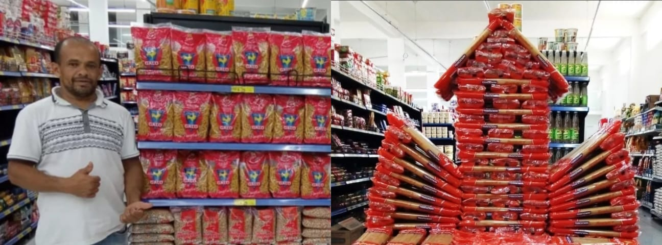 Brasil: repositor de supermercado viraliza ao divulgar 'artes' que faz com produtos 