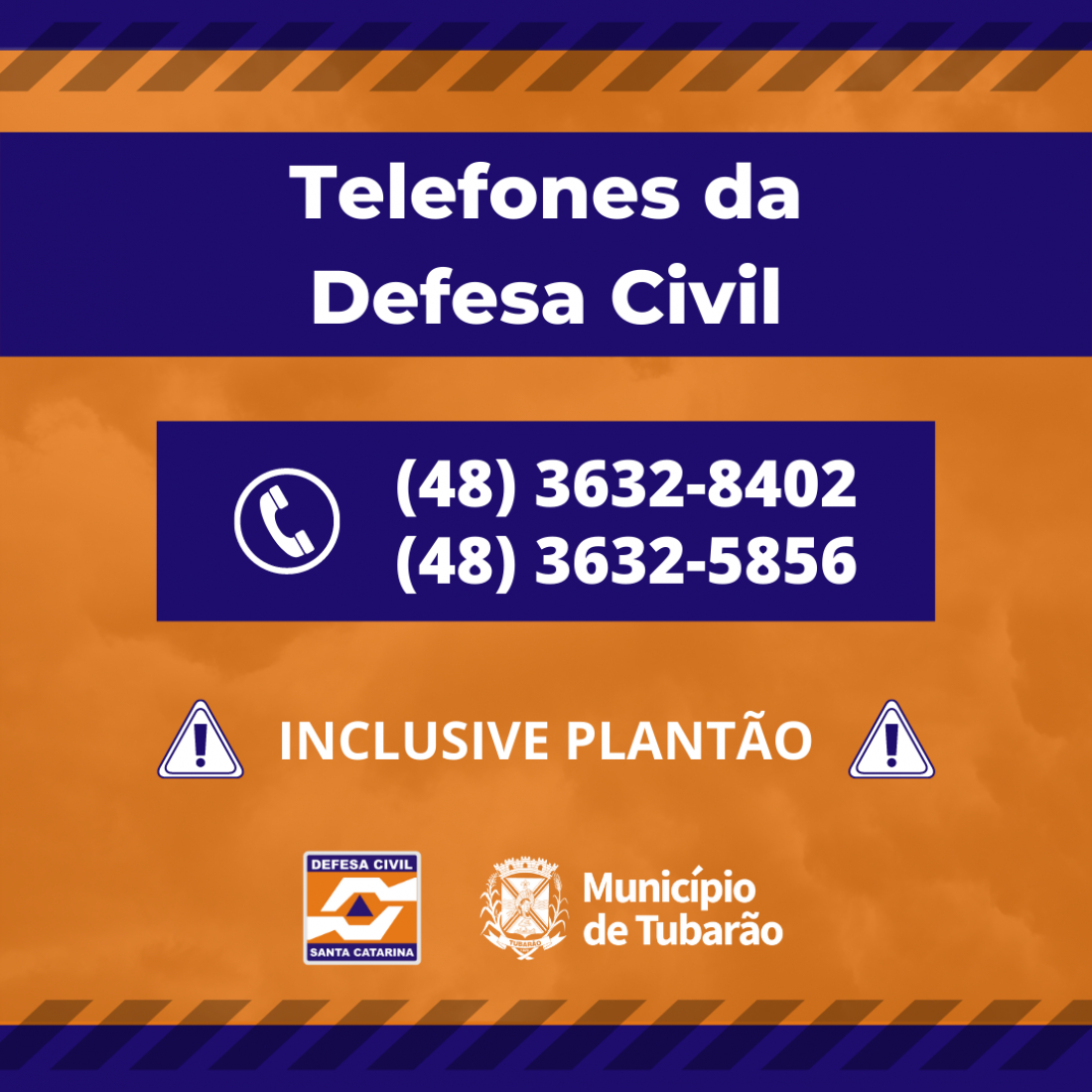 Defesa Civil de Tubarão têm novos telefones