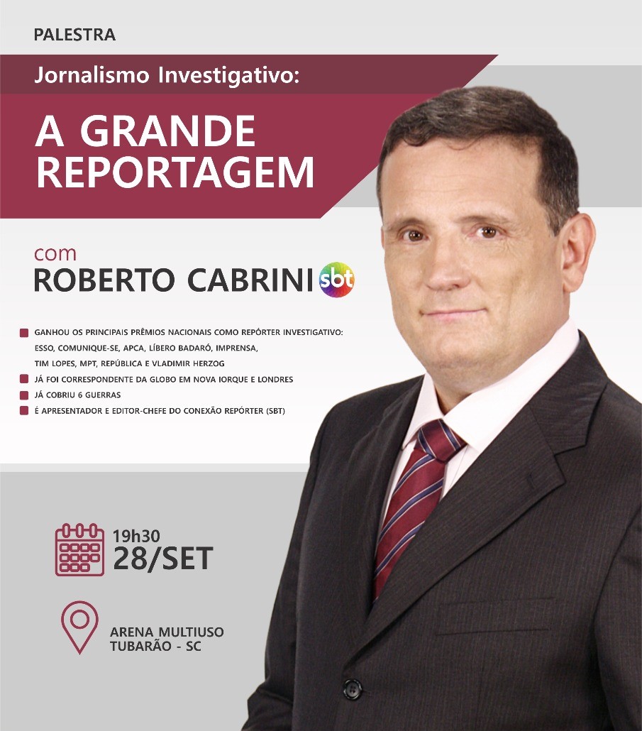 Roberto Cabrini ministra palestra em Tubarão #VastaExperiencia