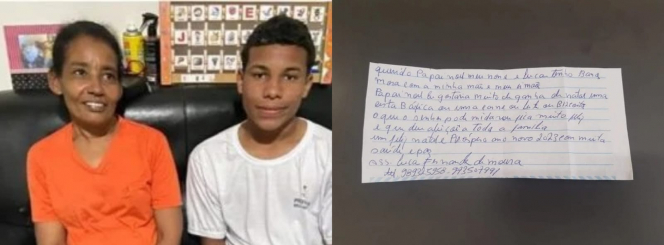 Brasil: adolescente escreve carta ao Papai Noel e pede “carne, leite e biscoito”