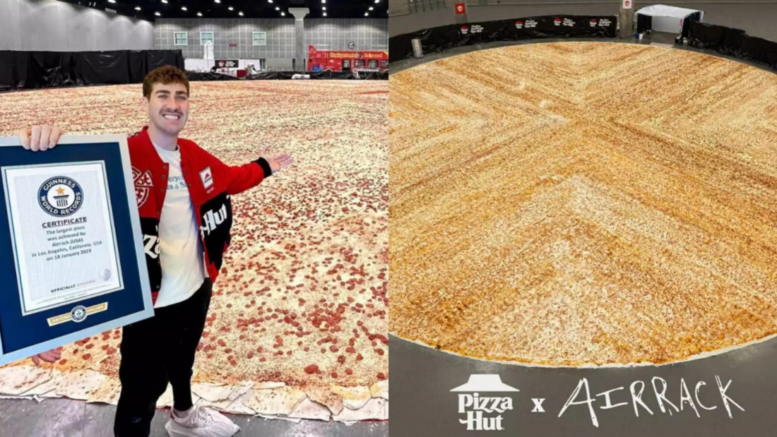 Internacional: Pizza Hut quebra recorde e faz maior pizza do mundo com 68 mil fatias