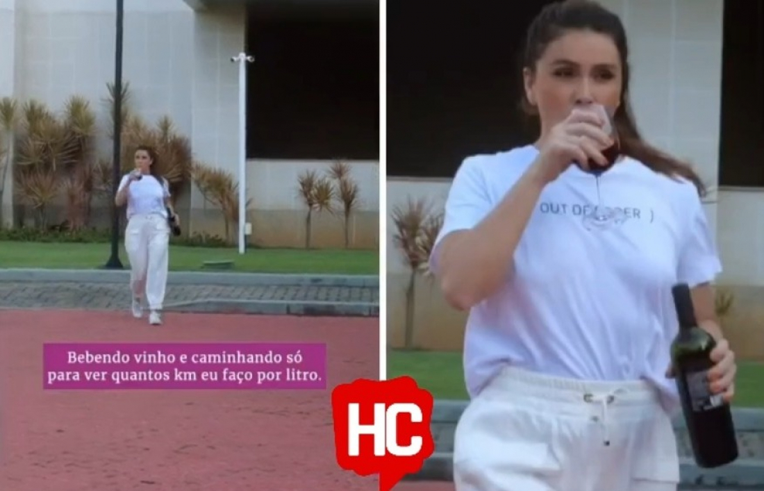 'Bebendo vinho e caminhando para ver quantos Km faço por litro': Giovanna Antonelli diverte nas redes sociais