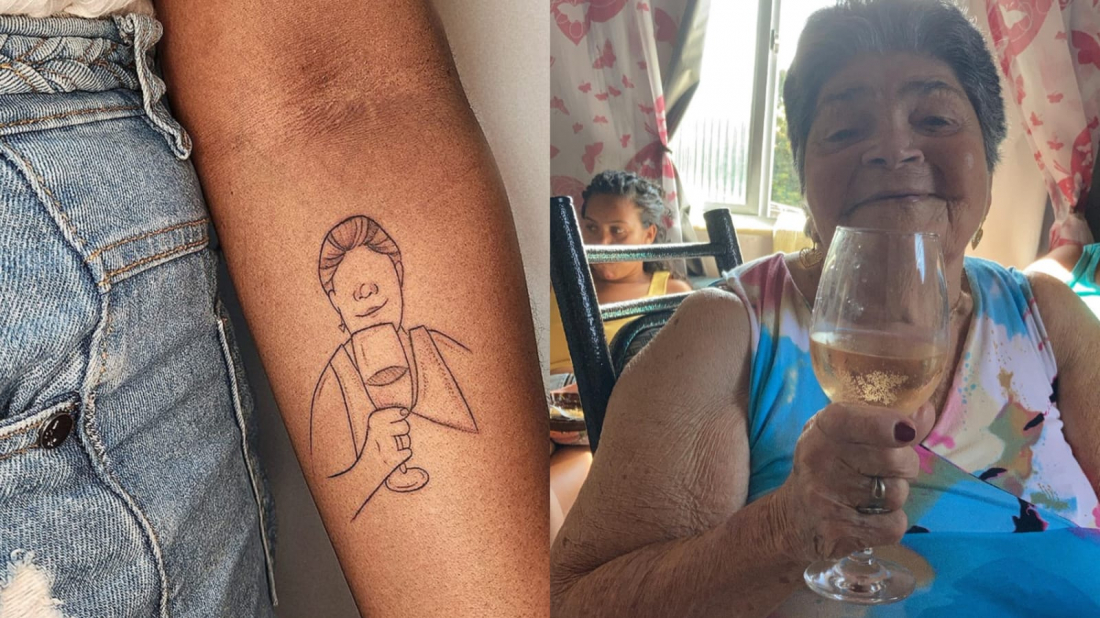 Dia dos avós: neta faz tatuagem em homenagem à avó falecida