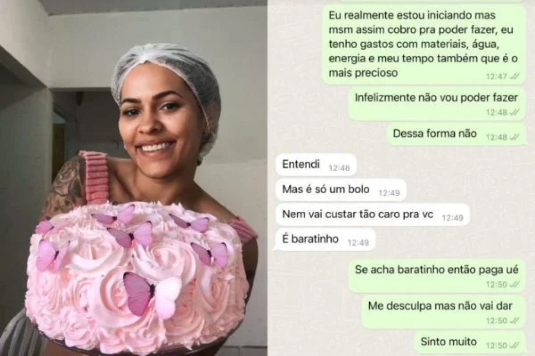 Brasil: confeiteira viraliza após negar fazer bolo de graça para cliente 