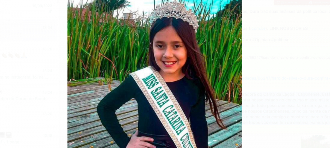 Menina de Laguna concorre à faixa de Miss Brasil Culture 2024 em Curitiba