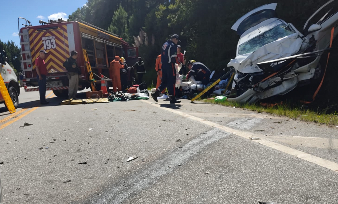 Carreta com placas de Grão Pará se envolve em acidente com óbito em SC 