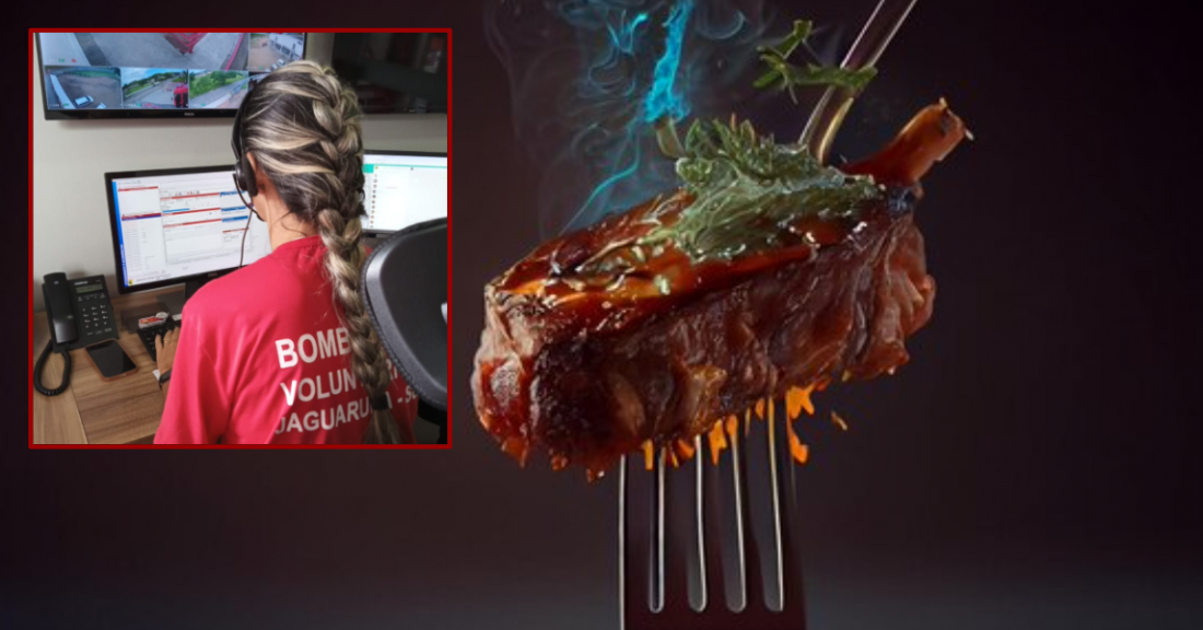 Idoso engasgado com pedaço de carne é salvo após atendente dos Bombeiros Voluntários orientar familiares