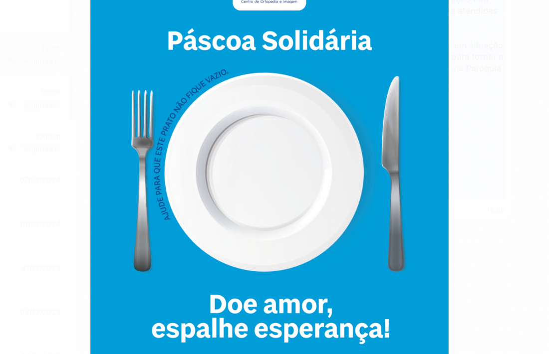 Ortoimagem promove campanha solidária de Páscoa