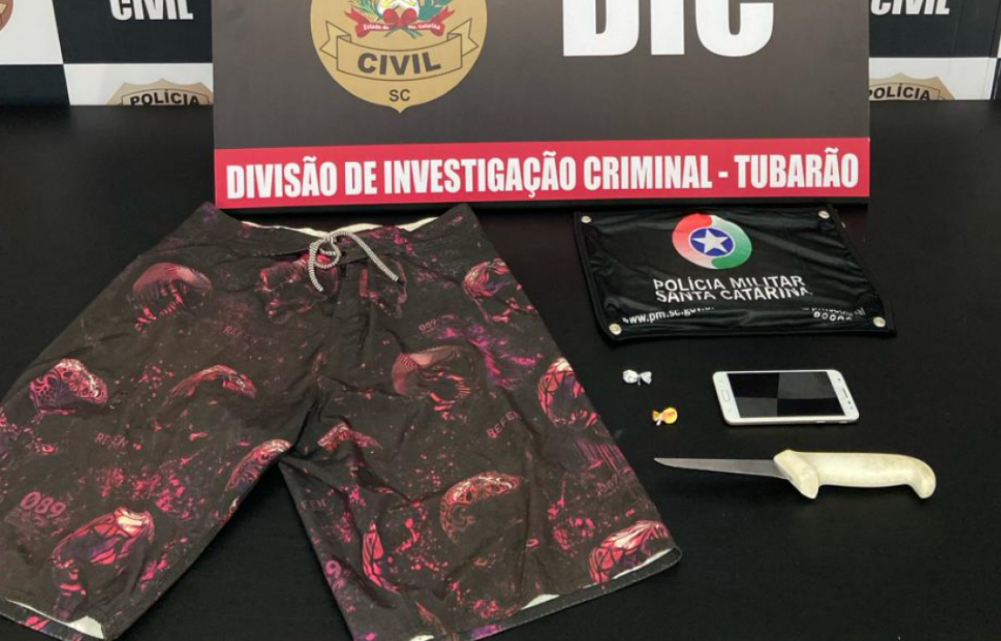 Polícias Civil e Militar prendem dois suspeitos do roubo a posto de combustível de Tubarão