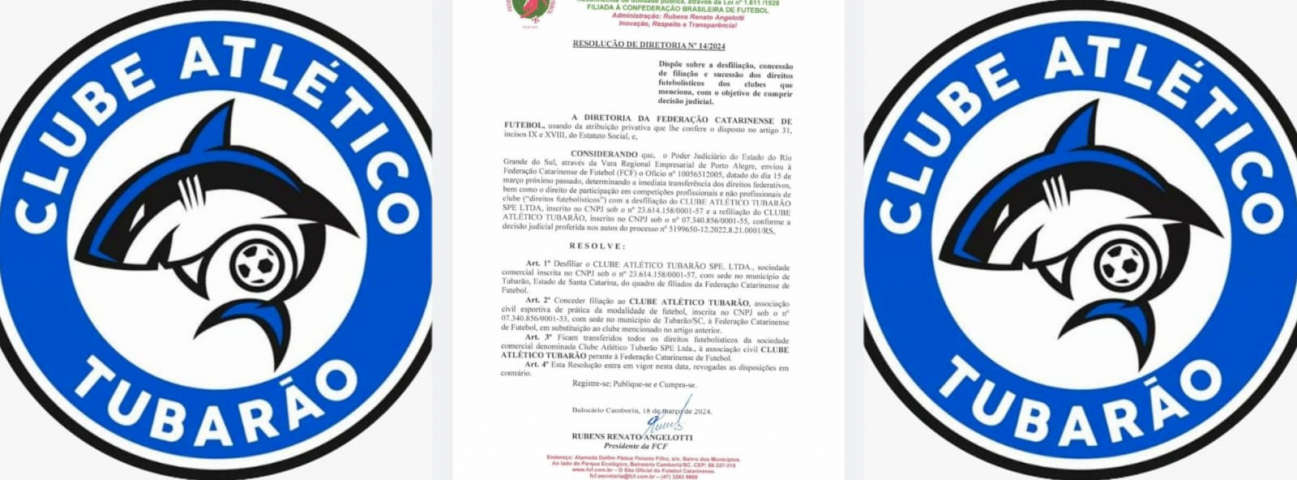 Diretoria do Atlético Tubarão desmente boato sobre criação de novo CNPJ