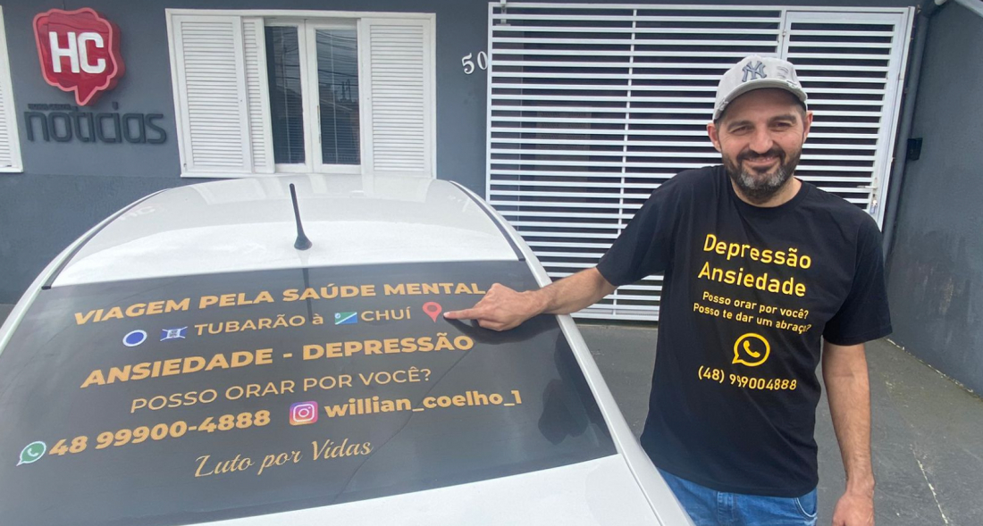 Tubaronense percorrerá 1.800 quilômetros em viagem solidária em prol da saúde mental