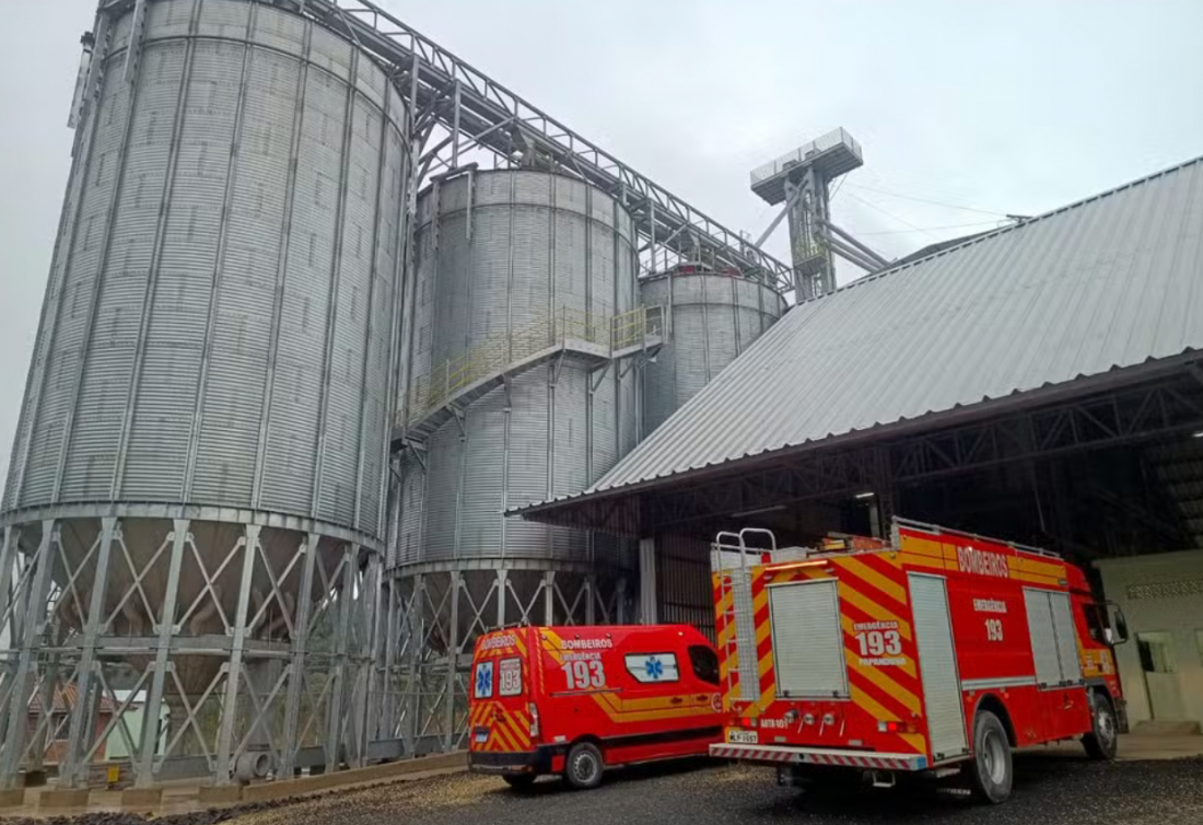 Em SC: Jovens caem em silo de soja de 8 metros e morrem soterrados
