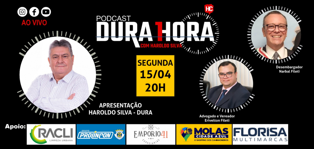Podcast Dura 1 Hora traz dois convidados especiais da área do Direito nesta segunda-feira, 15