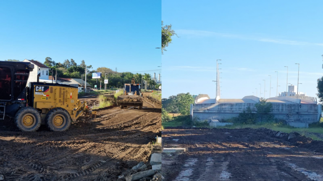 Capivari de Baixo retoma obras na cabeceira da ponte Stélio Boabaid