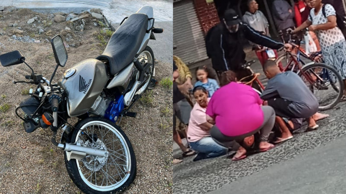 Jovem sofre fratura exposta após acidente de trânsito em Tubarão
