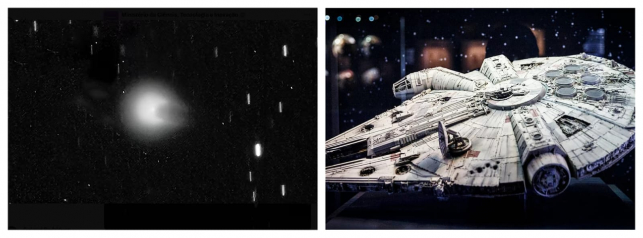 Cometa similar à Millenium Falcon, de Star Wars, será visível hoje em todo país