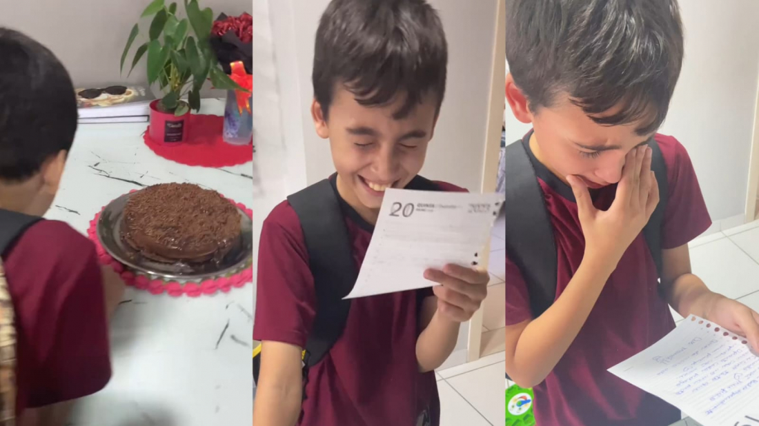 Brasil: filho se emociona com bolo que mãe fez especialmente para ele
