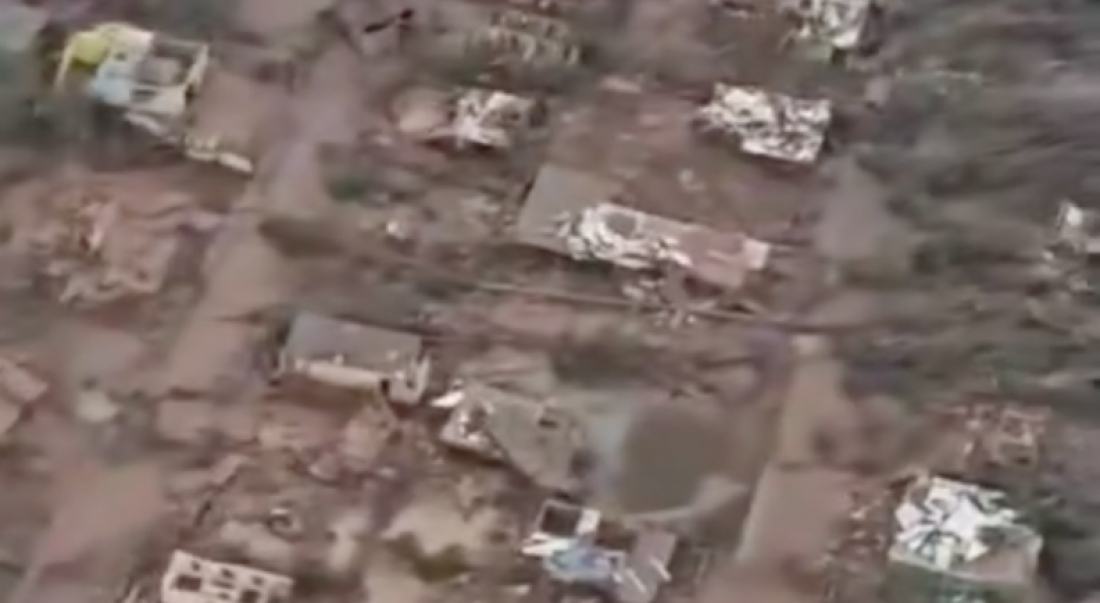 (Vídeo) Imagens aéreas mostram a imensidão da tragédia em Estrela/RS