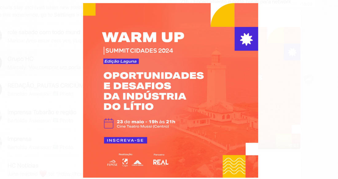 Laguna vai receber edição do Summit Cidades para discutir as oportunidades e desafios da indústria do lítio