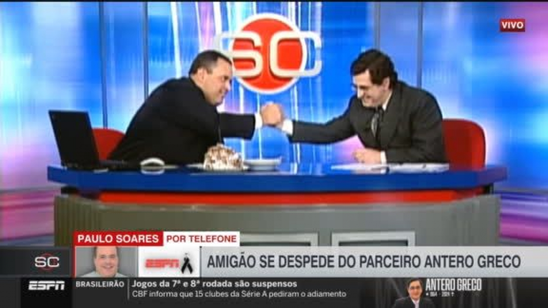 Relembre: Antero Greco marcou ao unir informação e humor ao lado de Paulo Soares na ESPN 
