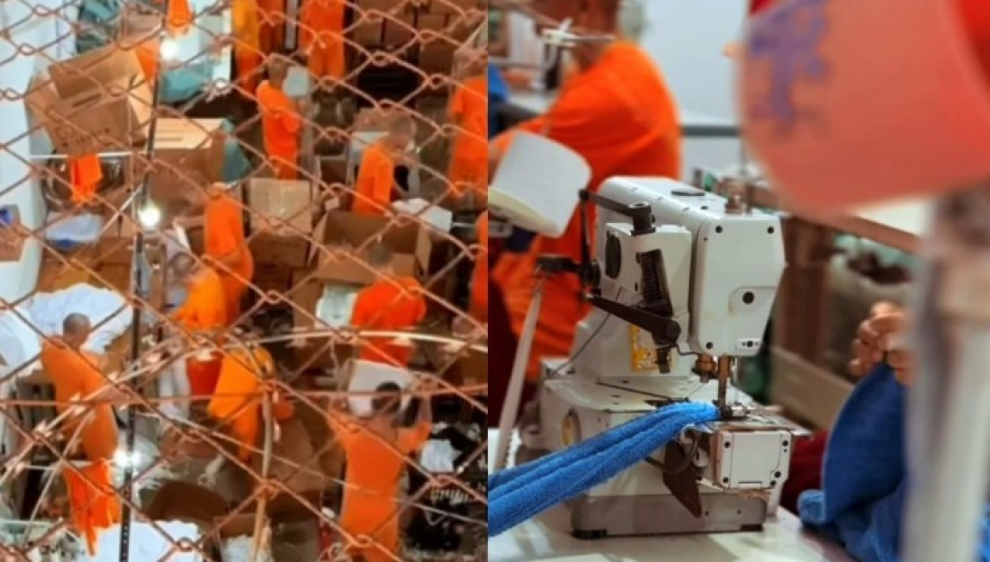 Presidiários de SC fabricam cobertores e lençois destinados ao Rio Grande do Sul