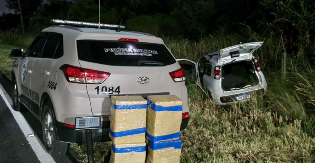 Polícia Militar intercepta transporte de 100 kg de maconha em Laguna