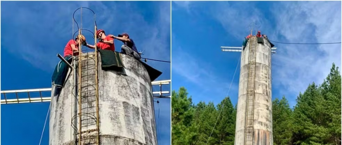 Em SC: homem fica preso dentro de caixa d'água e é resgatado após mais de 4 horas